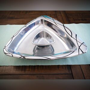 Lenox Vibe Chips and Dip Metal Serveware